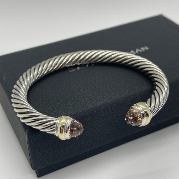 David Yurman Cable Classic 7mm Bracelet with Morganite and 14k Gold - Picture 8 of 10